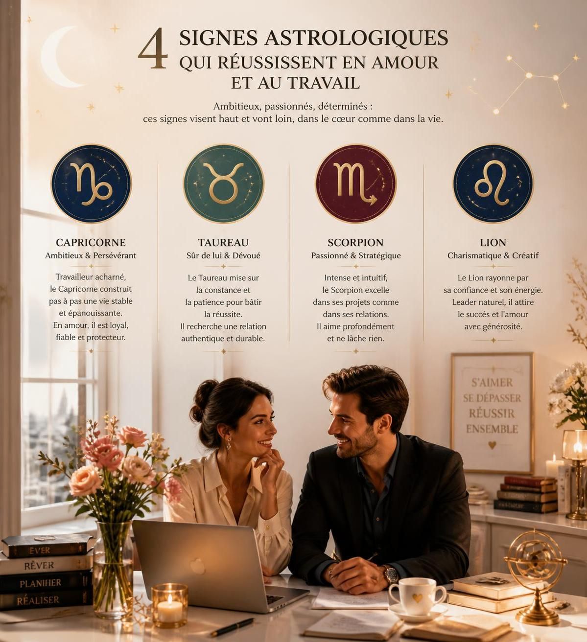découvrez quel est le meilleur signe astrologique pour réussir autant en amour qu'au travail, et comment les étoiles influencent votre succès dans ces domaines clés de la vie.