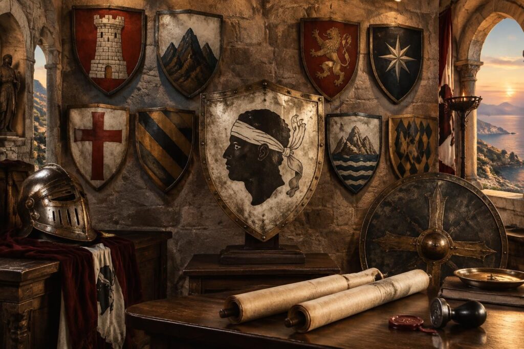 découvrez la signification des armoiries corses, leurs emblèmes et l’histoire des familles qui ont façonné l’identité de l’île.