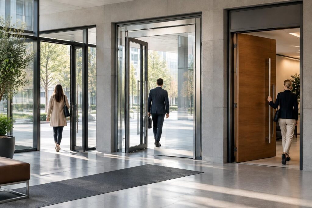 découvrez comment choisir une porte grand trafic : comparez l’aluminium, les modèles k•line et les autres options selon leur résistance, leur usage et leur budget.
