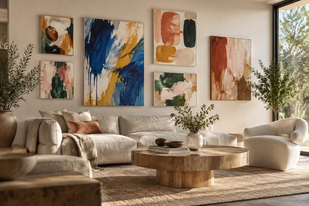 découvrez des tableaux abstraits colorés et trouvez l’inspiration pour apporter style, énergie et personnalité à votre intérieur.